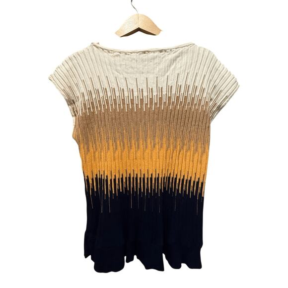 Forever 21 Color Blocked Sweater Top Size 3X Yellow Cream Navy - Picture 2 of 10